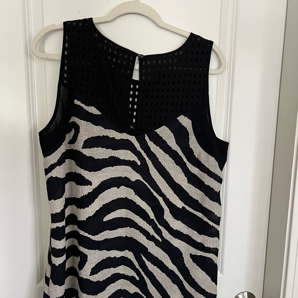 CAbi Black and Cream Zebra Print Tank Top - Picture 2 of 3